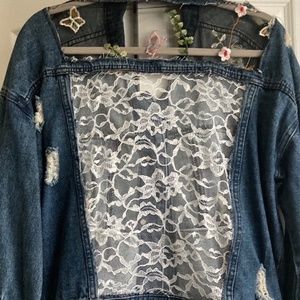 Designer Denim and Lace Jacket